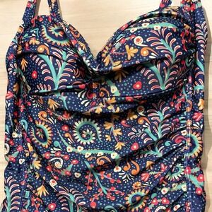 Nicole Miller One Piece Floral Swim Suit - Medium